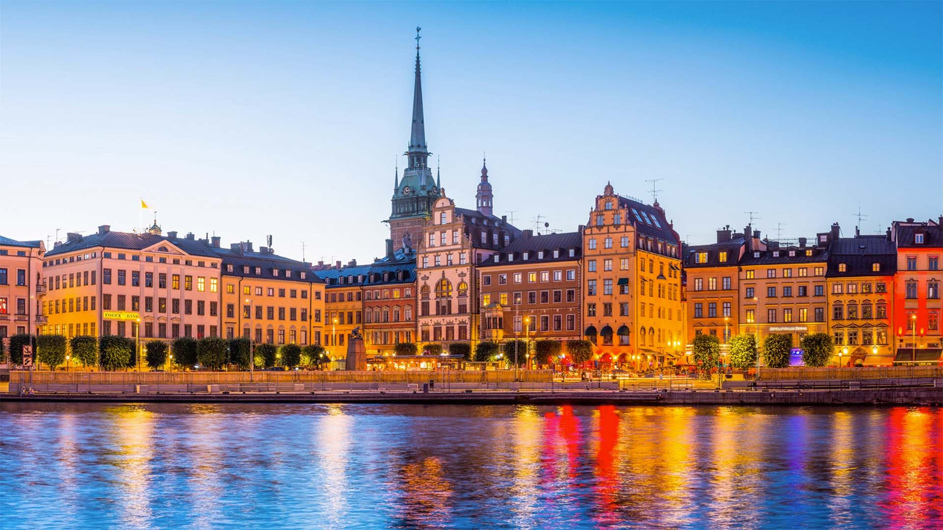Gamla Stan i Stockholm fotad kvällstid